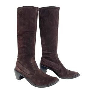 Stuart Weitzman Brown Suede Tall Knee High Heeled Boots Chocolate US 7.5
